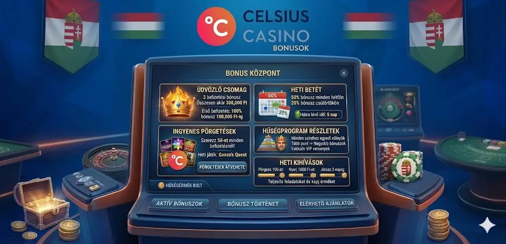 Celsius casino bonus áttekintés magyar nyelven
